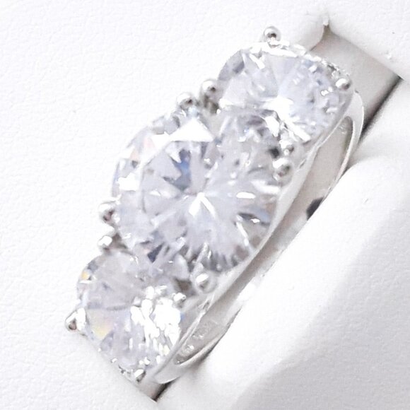 New Sterling sterling sterling silver silver silver CZ ring Size 7 - Picture 2 of 16